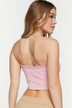 Hook-And-Eye Ruffle-Trim Crop Top