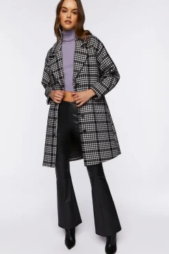 Houndstooth Button-Front Coat