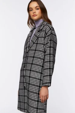 Houndstooth Button-Front Coat