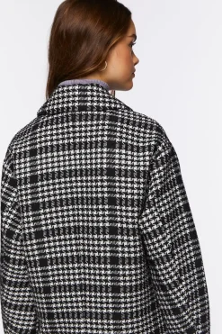 Houndstooth Button-Front Coat