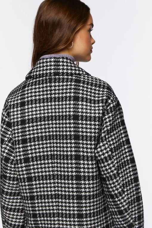 Houndstooth Button-Front Coat