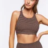 Houndstooth Longline Sports Bra