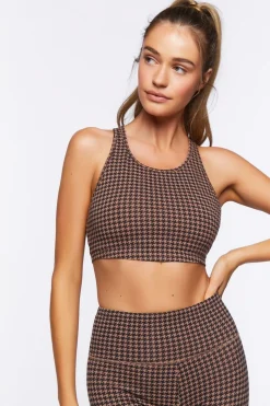 Houndstooth Longline Sports Bra