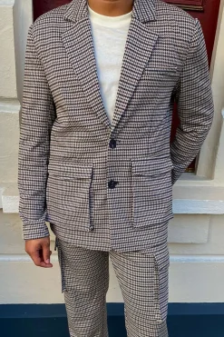 Houndstooth Notched Blazer
