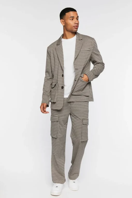 Houndstooth Notched Blazer