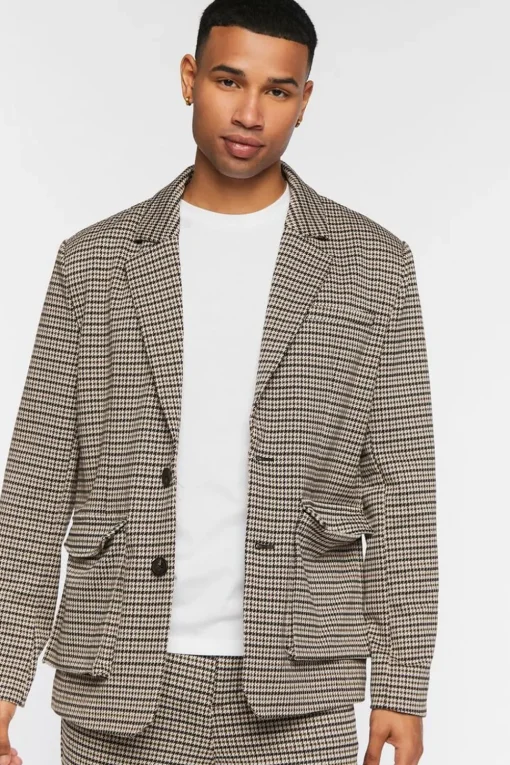 Houndstooth Notched Blazer