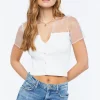 Illusion Sweater-Knit Crop Top