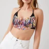 Iridescent Disc Halter Bralette