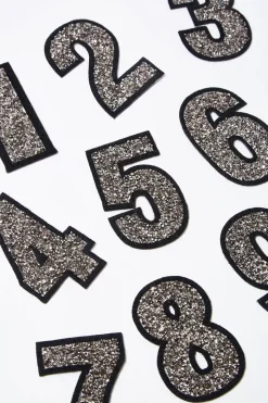 Iron-On Glitter Number Patch