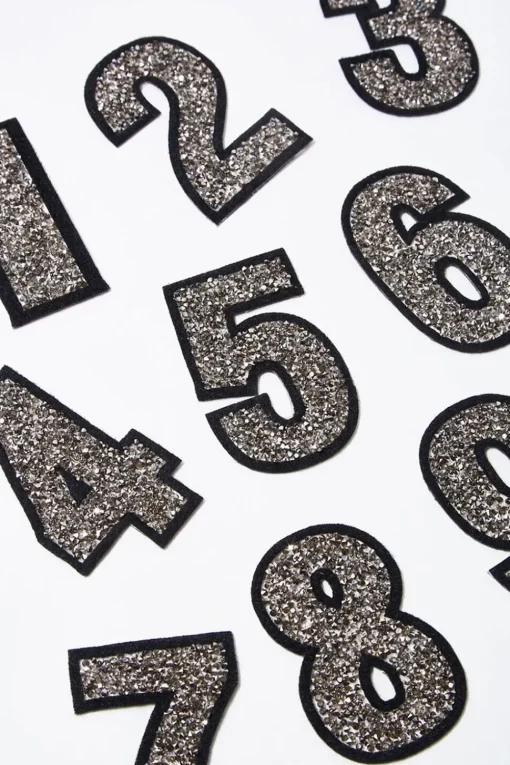 Iron-On Glitter Number Patch