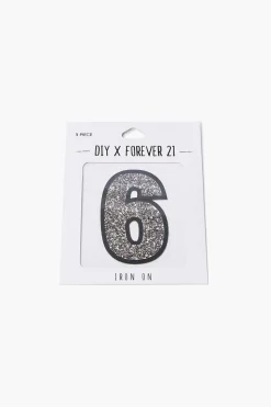 Iron-On Glitter Number Patch