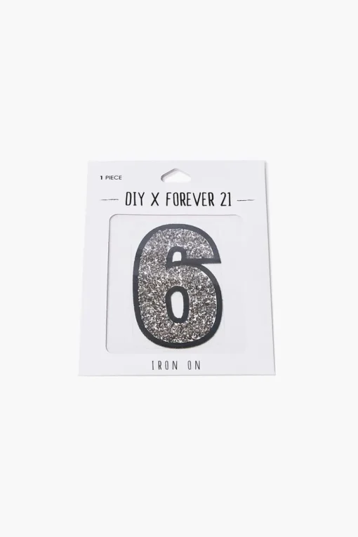 Iron-On Glitter Number Patch