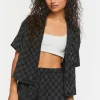 Jacquard Checkered Mid-Rise Shorts