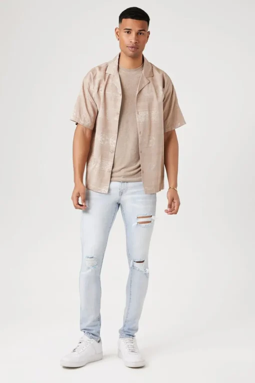 Jacquard Print Short-Sleeve Shirt