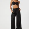 Jacquard Satin Wide-Leg Pants