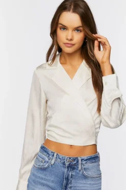Jacquard Wrap Crop Top