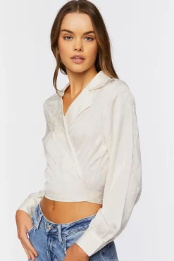 Jacquard Wrap Crop Top