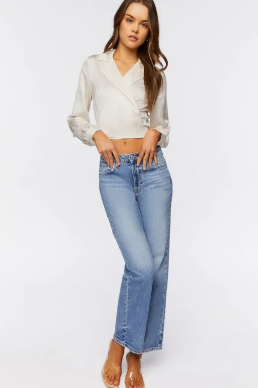 Jacquard Wrap Crop Top