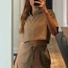 Kendall + Kylie Cropped Shirt