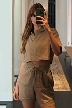 Kendall + Kylie Cropped Shirt