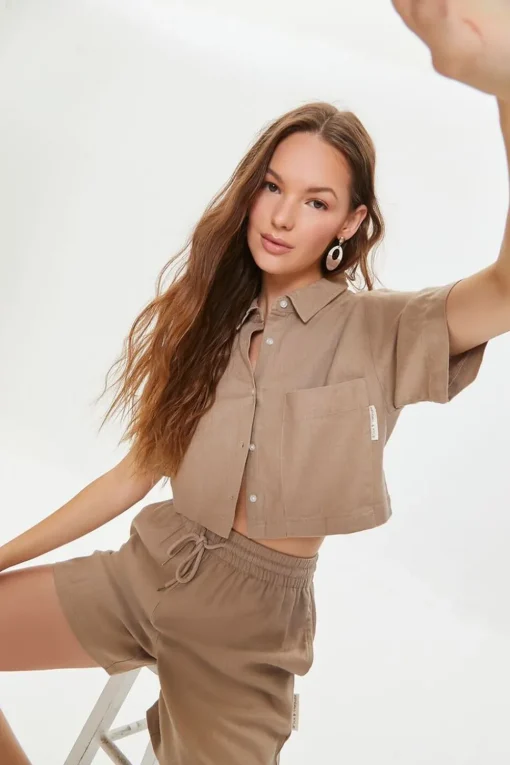 Kendall + Kylie Cropped Shirt