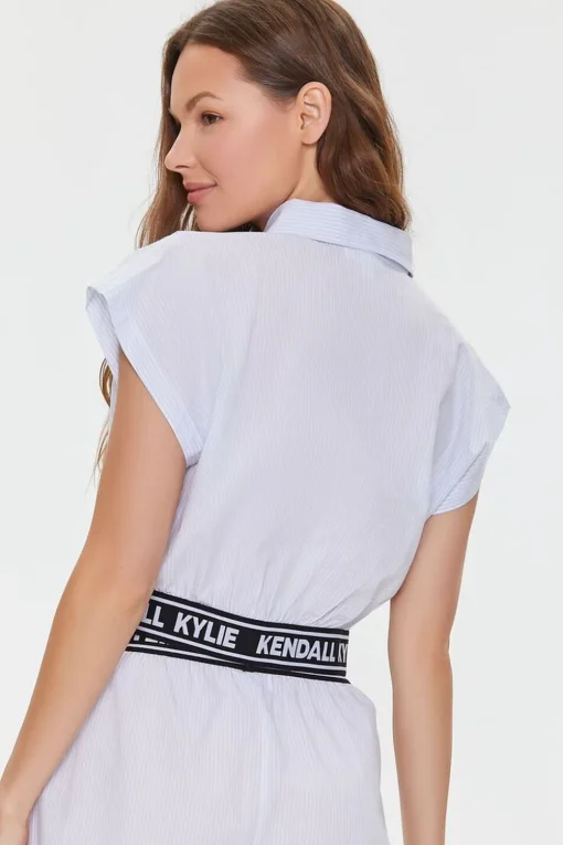 Kendall + Kylie Pinstriped Poplin Shirt