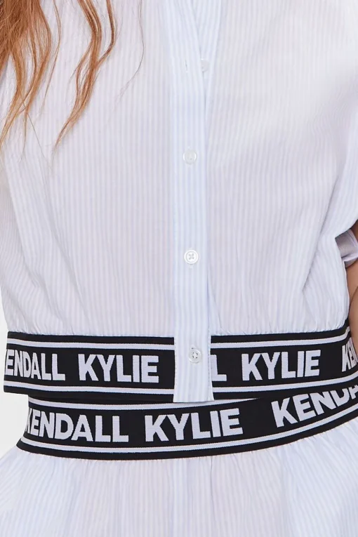 Kendall + Kylie Pinstriped Poplin Shirt