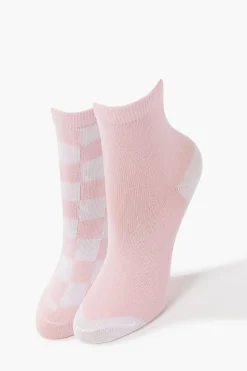 Kids Checkered Crew Sock Set - 2 Pack (Girls + Boys)