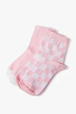 Kids Checkered Crew Sock Set - 2 Pack (Girls + Boys)