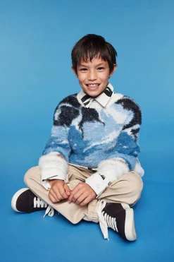 Kids Fuzzy Mountain Graphic Sweater (Girls + Boys)