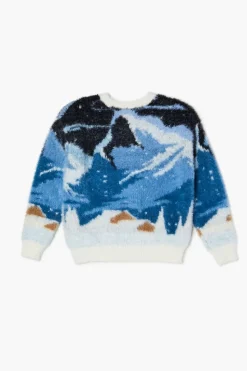 Kids Fuzzy Mountain Graphic Sweater (Girls + Boys)