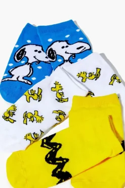 Kids Peanuts Gang Ankle Sock Set - 3 Pack (Girls + Boys)