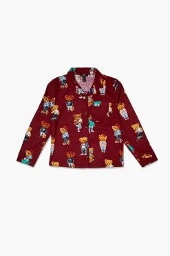 Kids Teddy Bear Print Pj Shirt (Girls + Boys)