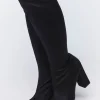 Knee-High Block Heel Boots (Wide)