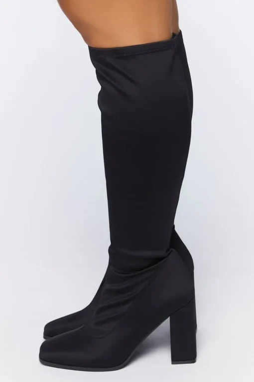 Knee-High Block Heel Boots (Wide)