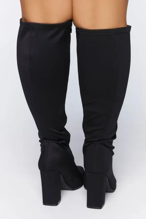 Knee-High Block Heel Boots (Wide)