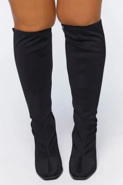 Knee-High Block Heel Boots (Wide)