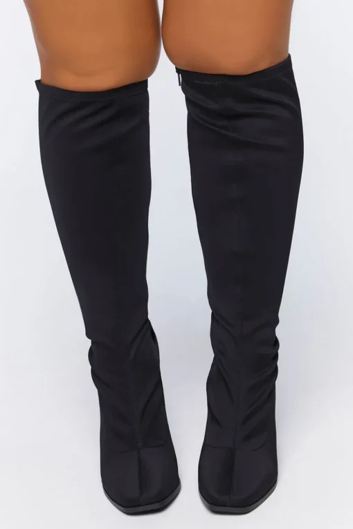 Knee-High Block Heel Boots (Wide)
