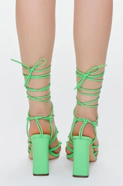 Knotted Strappy Open-Toe Heels