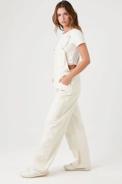 Lace Twill Straight-Leg Overalls