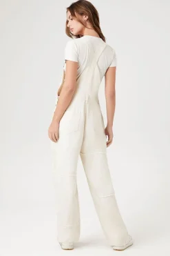 Lace Twill Straight-Leg Overalls