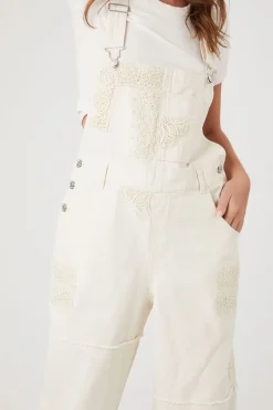 Lace Twill Straight-Leg Overalls