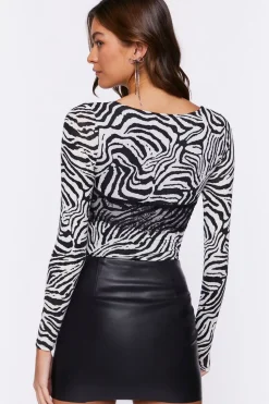 Lace Zebra Print Bodysuit