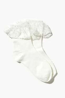 Lace-Trim Crew Socks