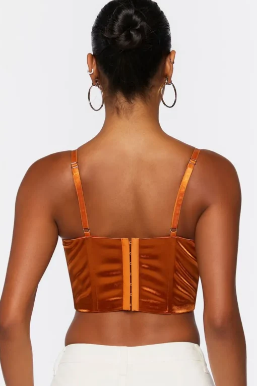 Lace-Trim Satin Cropped Cami