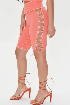 Lace-Up Biker Shorts