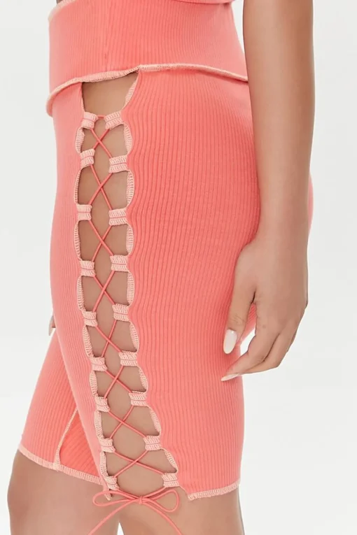 Lace-Up Biker Shorts