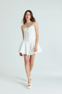 Lace-Up Corset Mini Dress