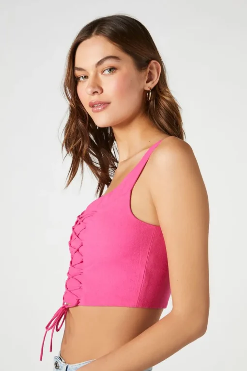 Lace-Up Crop Top