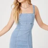Lace-Up Denim Mini Dress